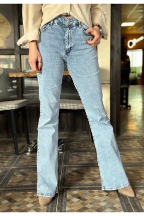 شلوار جین آبی زنانه فاق بلند جین بلند کد 807801213