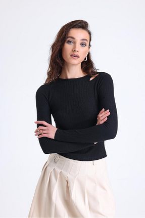 بلوز مشکی زنانه ساده Miss Murem - کد 797922934