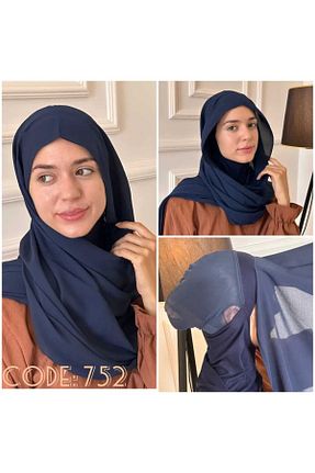 شال سرمه ای زنانه کرپ aynour - کد 807889688