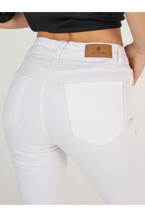 شلوار جین سفید زنانه جین استاندارد کد 807809565