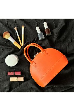 کیف دستی نارنجی زنانه سایز کوچک چرم مصنوعی کد 807773453