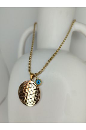 گردنبند استیل ( فولاد ) طلائی زنانه استیل ضد زنگ Romea - کد 807534536