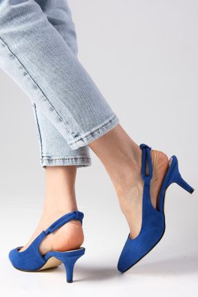 کفش پاشنه بلند کلاسیک آبی زنانه جیر پاشنه نازک پاشنه متوسط ( 5 - 9 cm ) کد 807688761