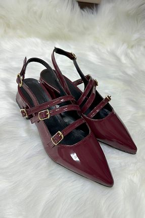 کفش پاشنه بلند کلاسیک زرشکی زنانه چرم مصنوعی Nstil - کد 807365412