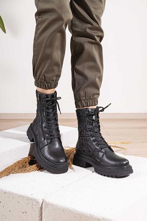 بوت / نیم بوت مشکی زنانه چرم مصنوعی Getcho - کد 759463787