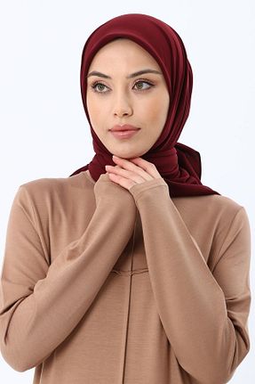 روسری زرشکی 90 x 90 ASİLNUR - کد 807892703