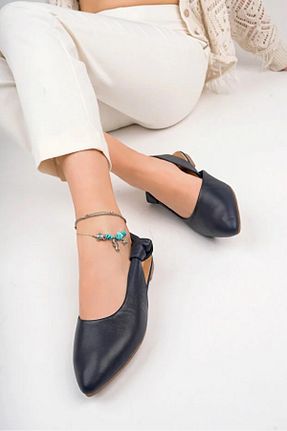 بابت سرمه ای زنانه چرم خالص Deripabuc - کد 772815411