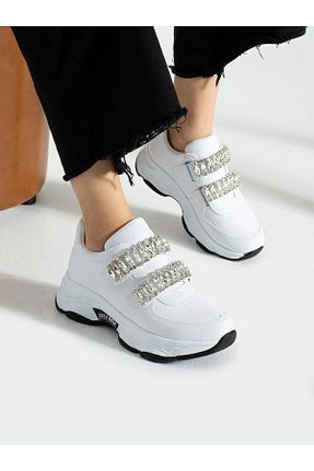 کفش اسنیکر سفید زنانه پارچه Alemdar Shoes - کد 808028148