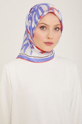 روسری زرشکی کرپ ساتن ابریشم Armine - کد 807560430