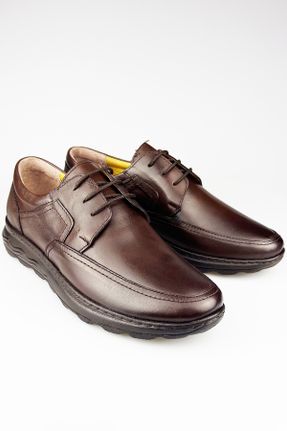 کفش کژوال قهوه ای مردانه چرم طبیعی پاشنه کوتاه ( 4 - 1 cm ) پاشنه ساده کد 807583246