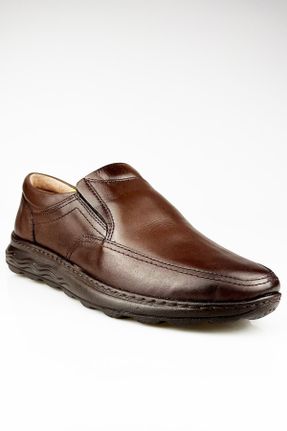 کفش کژوال قهوه ای مردانه چرم طبیعی پاشنه کوتاه ( 4 - 1 cm ) پاشنه ساده کد 807582176