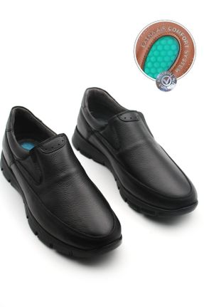 کفش کژوال مشکی مردانه چرم طبیعی پاشنه کوتاه ( 4 - 1 cm ) پاشنه ضخیم کد 752868161