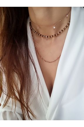 گردنبند نقره صورتی زنانه 925 عیار Krc Silver - کد 807816825
