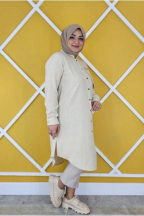 تونیک حجاب بژ زنانه بافتنی PYS - کد 807839437
