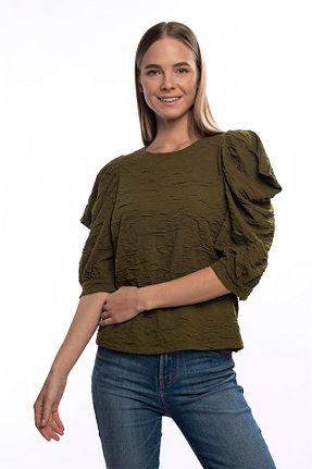 بلوز سبز زنانه طرح دار Miss Murem - کد 94511637
