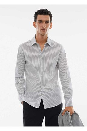 پیراهن طوسی مردانه رگولار MANGO Man - کد 754638946