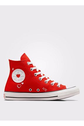 کفش اسنیکر قرمز زنانه بند دار Converse - کد 808218434