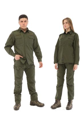 ست بالاتنه و پائین تنه خاکی زنانه بافتنی SİNGLE SWORD - کد 808326860