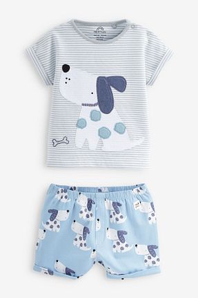 ست بالاتنه و پائین تنه آبی بچه گانه بافتنی Next Baby - کد 808361107