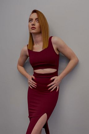 لباس زرشکی زنانه بافتنی ZEYWEAR - کد 808099436