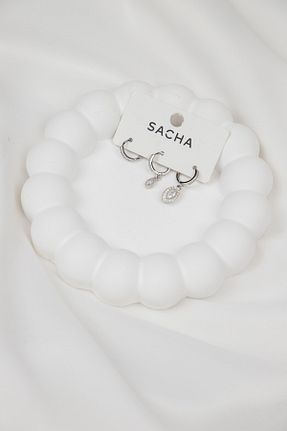 گوشواره جواهر فلزی Sacha Accessories - کد 808567420