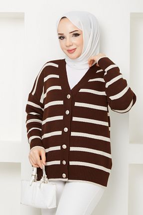 کت حجاب قهوه ای زنانه رگولار Pamuk Butik - کد 808193285