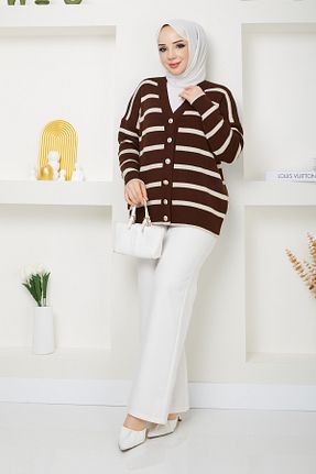 کت حجاب قهوه ای زنانه رگولار Pamuk Butik - کد 808193285