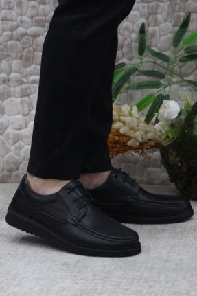 کفش کژوال مشکی مردانه چرم طبیعی پاشنه کوتاه ( 4 - 1 cm ) پاشنه ساده کد 808231535