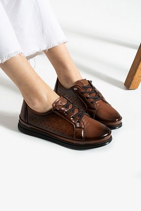 کفش کژوال قهوه ای زنانه چرم لاکی HKM shoes - کد 808227801