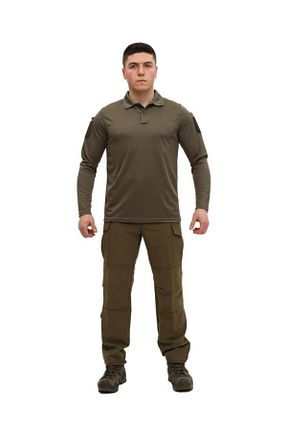 پولوشرت خاکی مردانه پنبه ای SİNGLE SWORD - کد 767341618