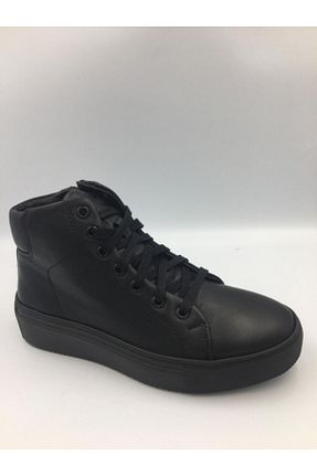بوت / نیم بوت مشکی زنانه چرم خالص AGUCİNO - کد 808324197