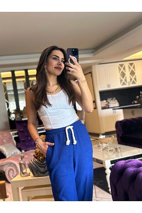 شلوار آبی زنانه پنبه پلی استر JUST MAY - کد 807970240