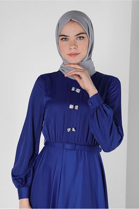 شال طوسی زنانه کرپ Alvina - کد 801114137