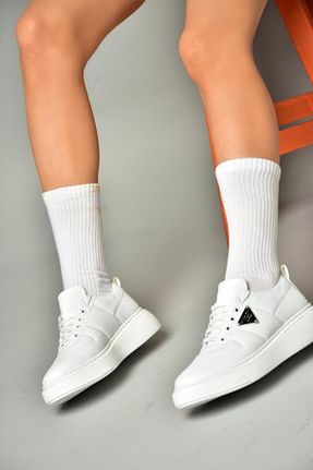 کفش اسنیکر سفید زنانه بند دار Fox Shoes - کد 808612176