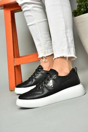 کفش اسنیکر مشکی زنانه بند دار Fox Shoes - کد 804079374