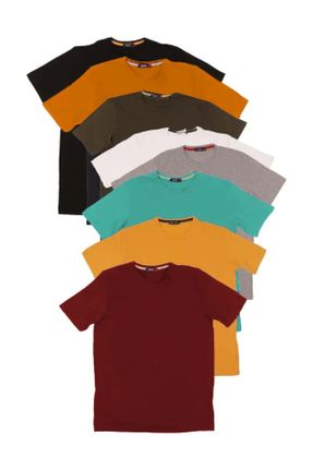 تی شرت مشکی مردانه رگولار یقه گرد پنبه (نخی) 8