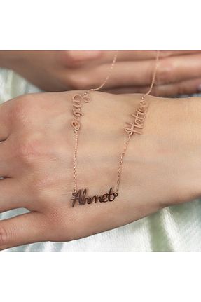 گردنبند نقره صورتی زنانه 925 عیار Gümüş Hediye Al - کد 108090054