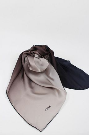 روسری مشکی کرپ ساتن ابریشم Aker - کد 37439925