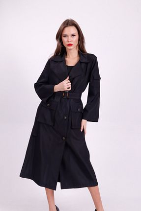 ترنچکت مشکی زنانه پلی استر GELLİ FASİHON - کد 808337747