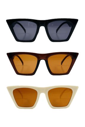 عینک آفتابی نارنجی زنانه 50 UV400 پلاستیک گرد کد 808133245