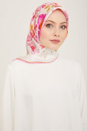 روسری سفید کرپ ساتن ابریشم Armine - کد 808143865