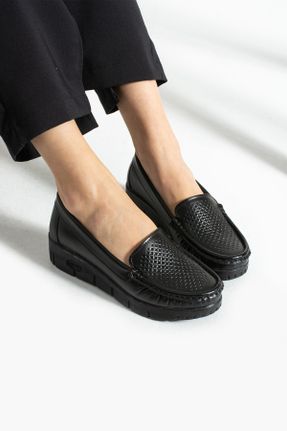 کفش کژوال مشکی زنانه چرم مصنوعی پاشنه متوسط ( 5 - 9 cm ) پاشنه ضخیم کد 808202835