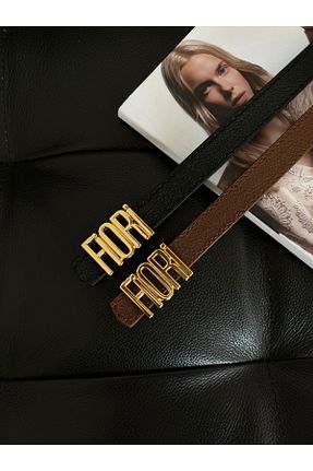 کمربند مشکی زنانه چرم مصنوعی Fiori - کد 790292470