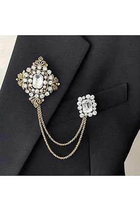سنجاق سینه طلائی زنانه فلزی ESJ - کد 808455157