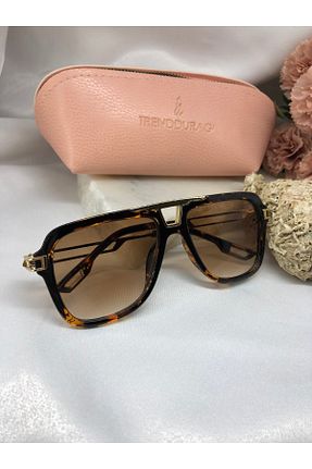 عینک آفتابی قهوه ای زنانه UV400 Di Caprio - کد 808240789