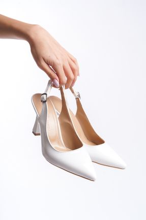 کفش پاشنه بلند کلاسیک سفید زنانه چرم لاکی پاشنه نازک پاشنه متوسط ( 5 - 9 cm ) کد 808239983