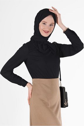 بلوز حجاب مشکی زنانه Straight TRENDTESETTÜR - کد 195298254