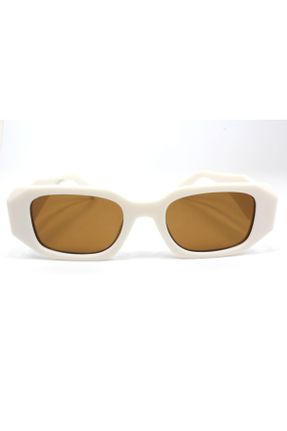 عینک آفتابی سفید زنانه 49 UV400 استخوان هندسی کد 366875689