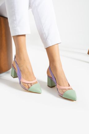 کفش پاشنه بلند کلاسیک سبز زنانه چرم مصنوعی پاشنه ضخیم پاشنه متوسط ( 5 - 9 cm ) کد 808588285