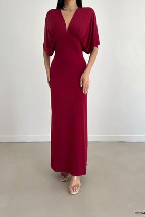 لباس قرمز زنانه بافتنی پلی استر رگولار آستین-بلند کد 746940712